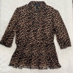 Inc Animal Print Overlapped Women’s Top Sz Medium